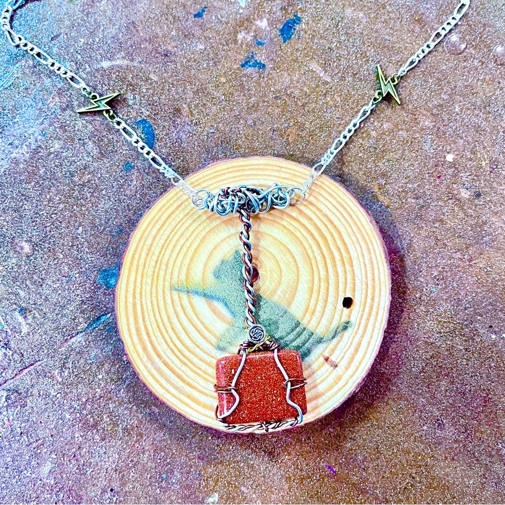 Sunstone Thor’s Hammer / Mjolnir Necklace